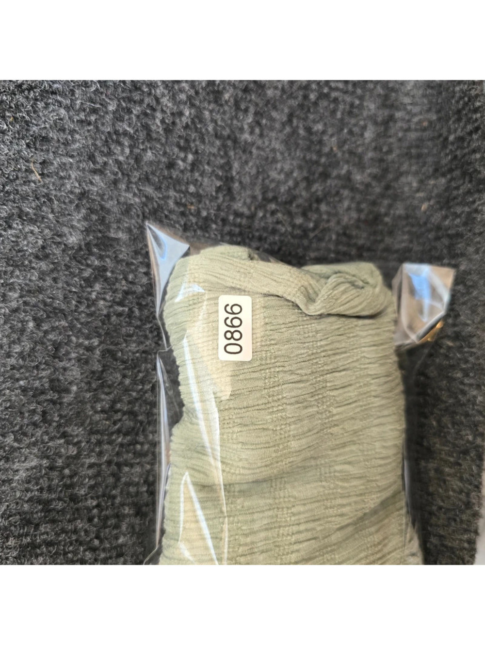 American Eagle One Shoulder Crop Top Medium M Sage Green Crinkle Textured Tank - Picture 5 of 5